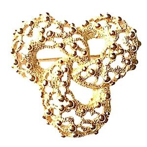 TRIFARI Trefoil Gold Vintage Brooch Vintage